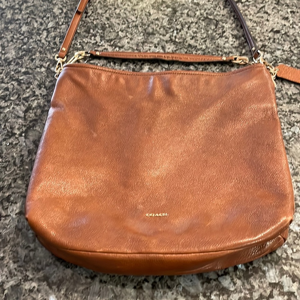 Authentic Coach brown leather handbag